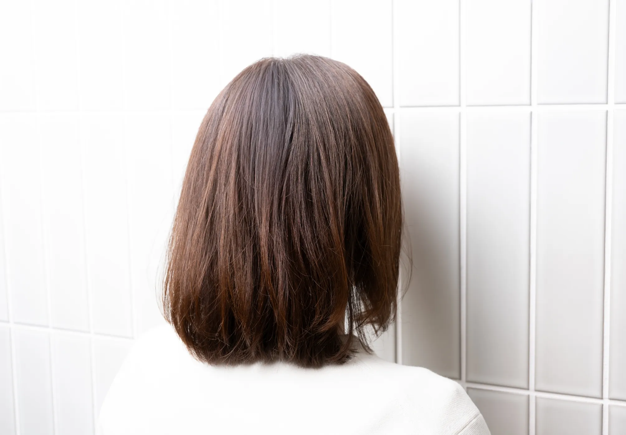 店内でカラー後のヘアスタイル