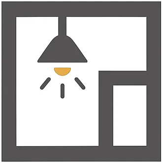 室内に電気がついてるアイコン